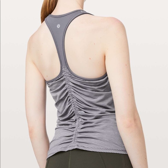 lululemon athletica Tops - Lululemon Ruche Of Adrenaline Tank Gray Size 4